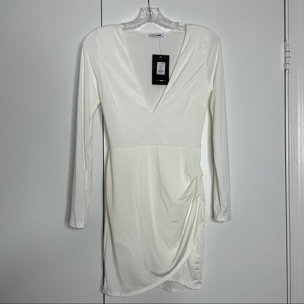 Fashion Nova I Wanna Go Mini Dress Ivory (M)